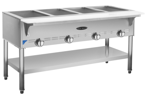 Serv-Ware - Gas Cooking - 4 Bay Gas Steam Table - Natural Gas