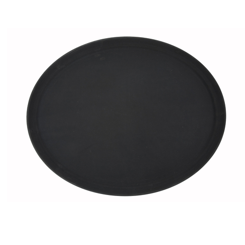 TFG-2622K,TRAY, SERVING oval 26 x 22", FIBERGLASS, BLACK, NON-SLIP
