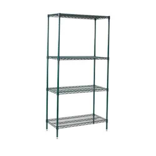 Wire Shelving Green Set 24 x 36 x 72 - 4 tiers Mod # VEXS-2436